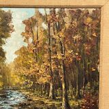 R. Delhaye. "Autumn forest landscape." Oil on canvas.