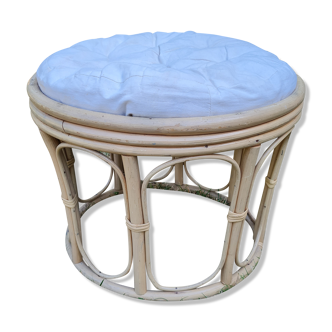 stool -pouf in light rattan