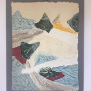 A carborundum engraving, towards the peaks, 1992, by bernard alligand.