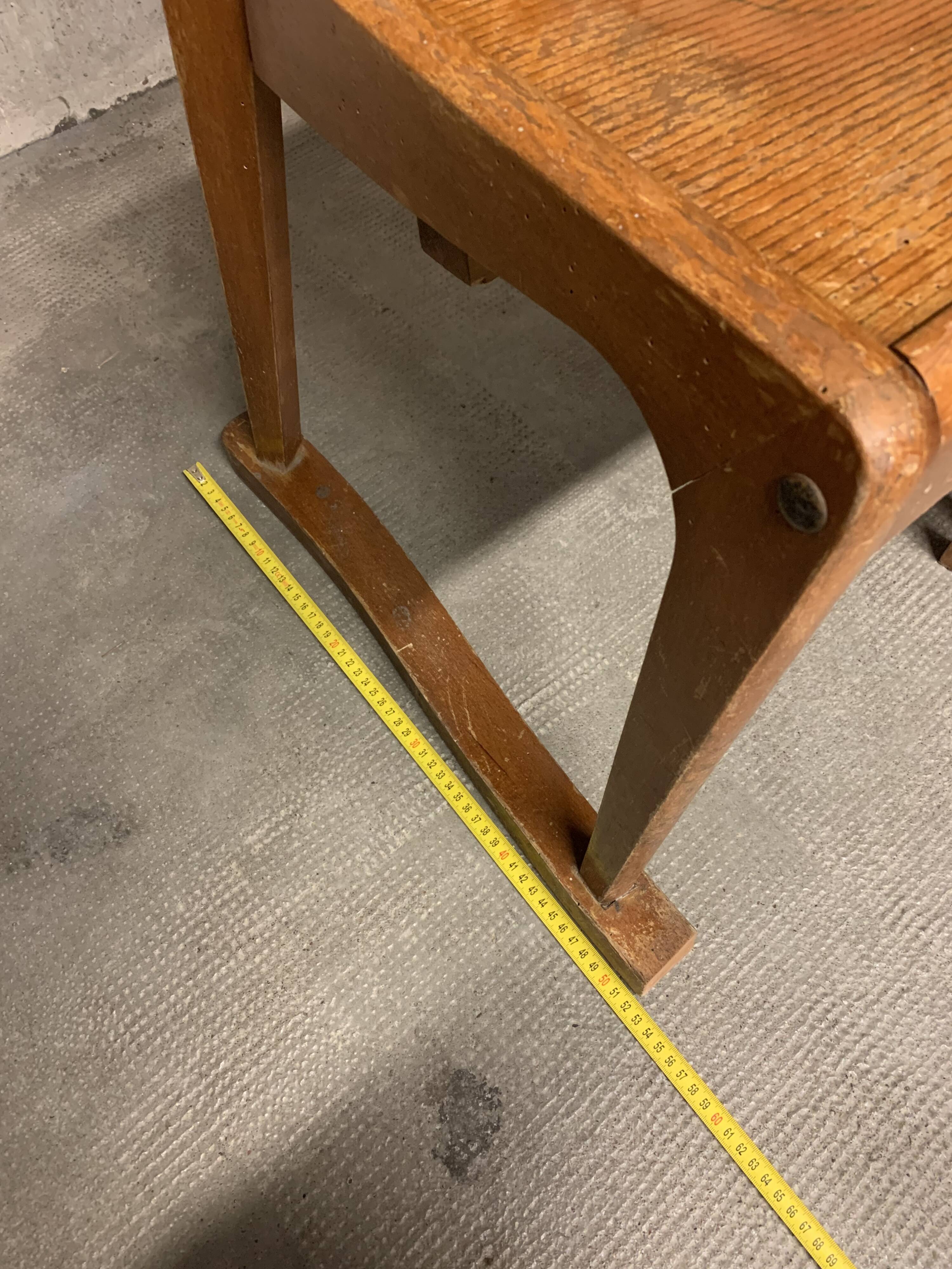 STELLA bench with three Vintage chairs in Retro Wood