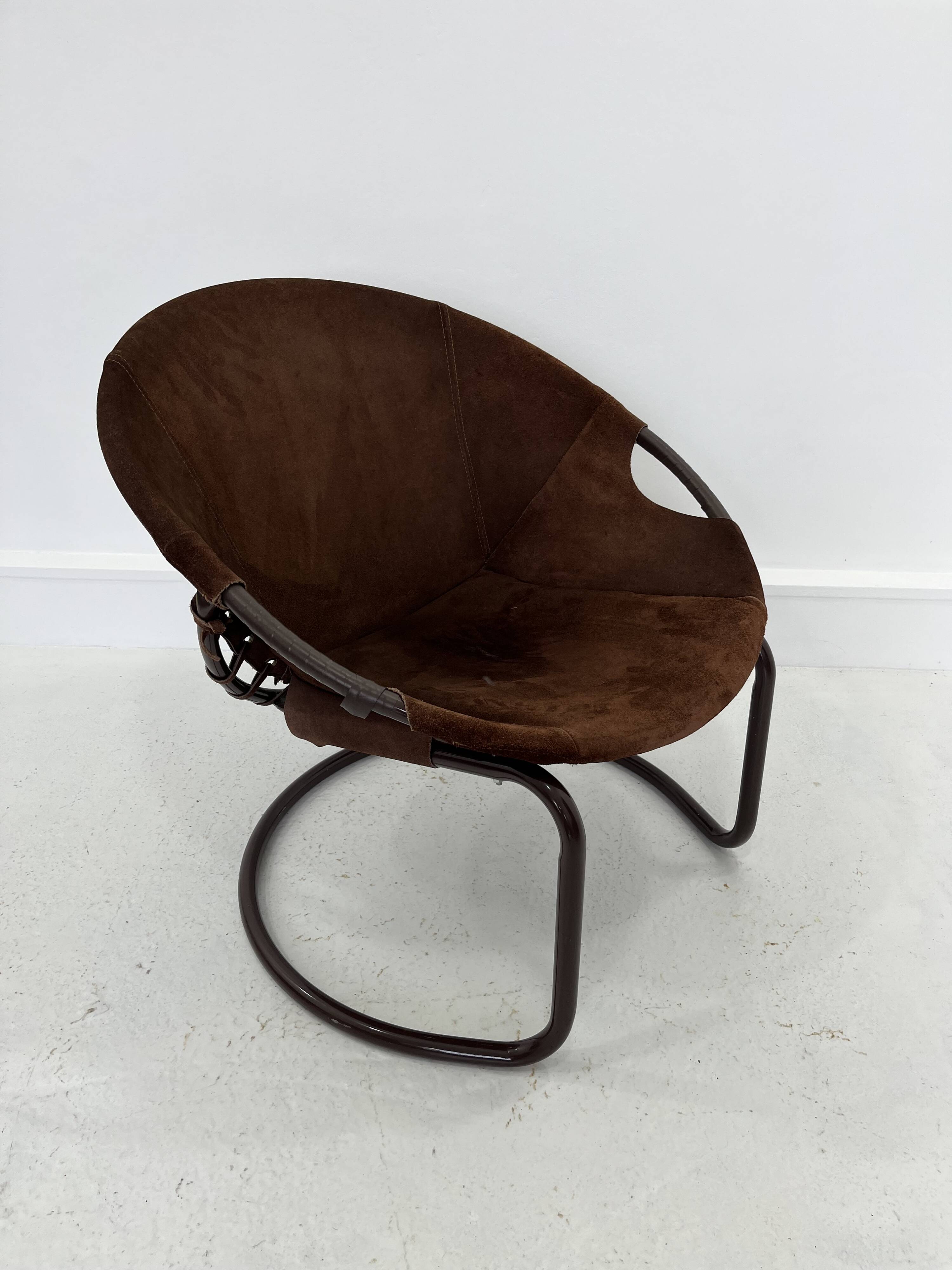 Vintage Suede Ball Chair by Lusch & Co., 1970s