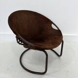 Vintage Suede Ball Chair by Lusch & Co., 1970s