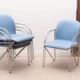 Blue and chrome 'Neon Light' armchair by Alfred Homann