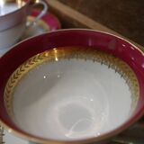Set of 8 cups with saucers in Sologne L'Archevêque porcelain