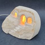 Vintage Lamp 70s Stone Sculpture by Arsène Galisson