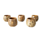 5 ramekins, shells in pyrite stoneware