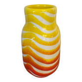 Vase Ancien POP ART Céramique Jaune Orange Rouge Made In Italy 70’s
