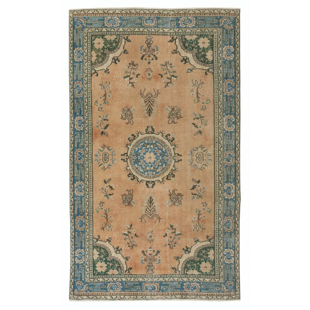 Traditional Hand-Knotted Vintage Turkish Red Area Rug. Handmade in Turkey