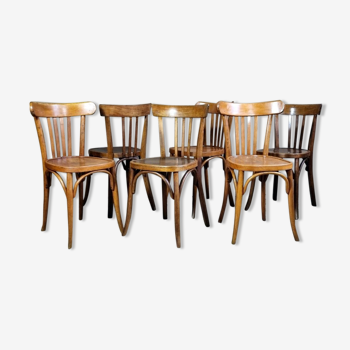 Lot 6 chaises bistrot Fischel et autres années 30/40