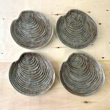 Lot de 4 assiettes coquillage vallauris en céramique par dominique guillot