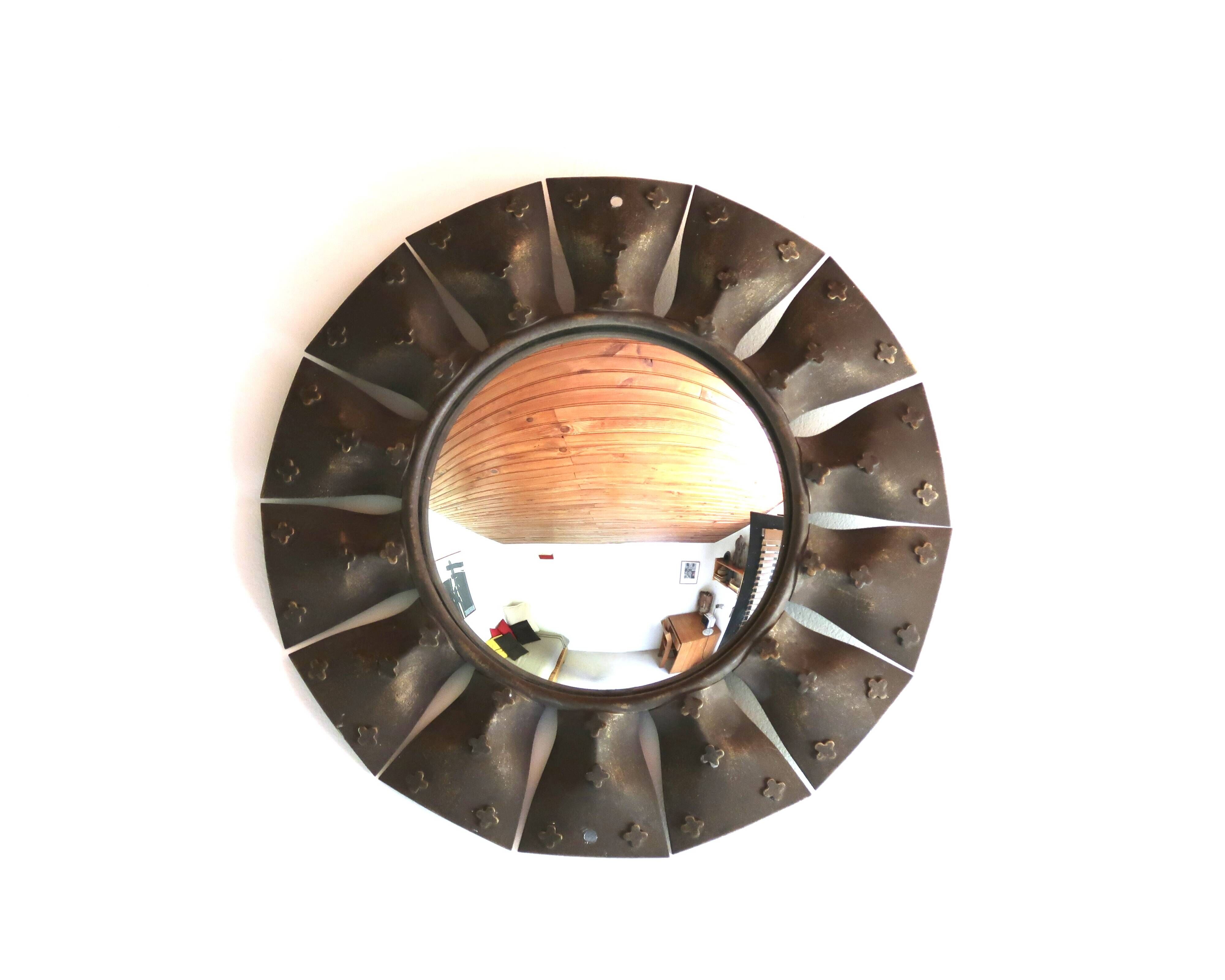 Miroir soleil convexe oeil de sorcière Chaty Vallauris A.M, France 1950