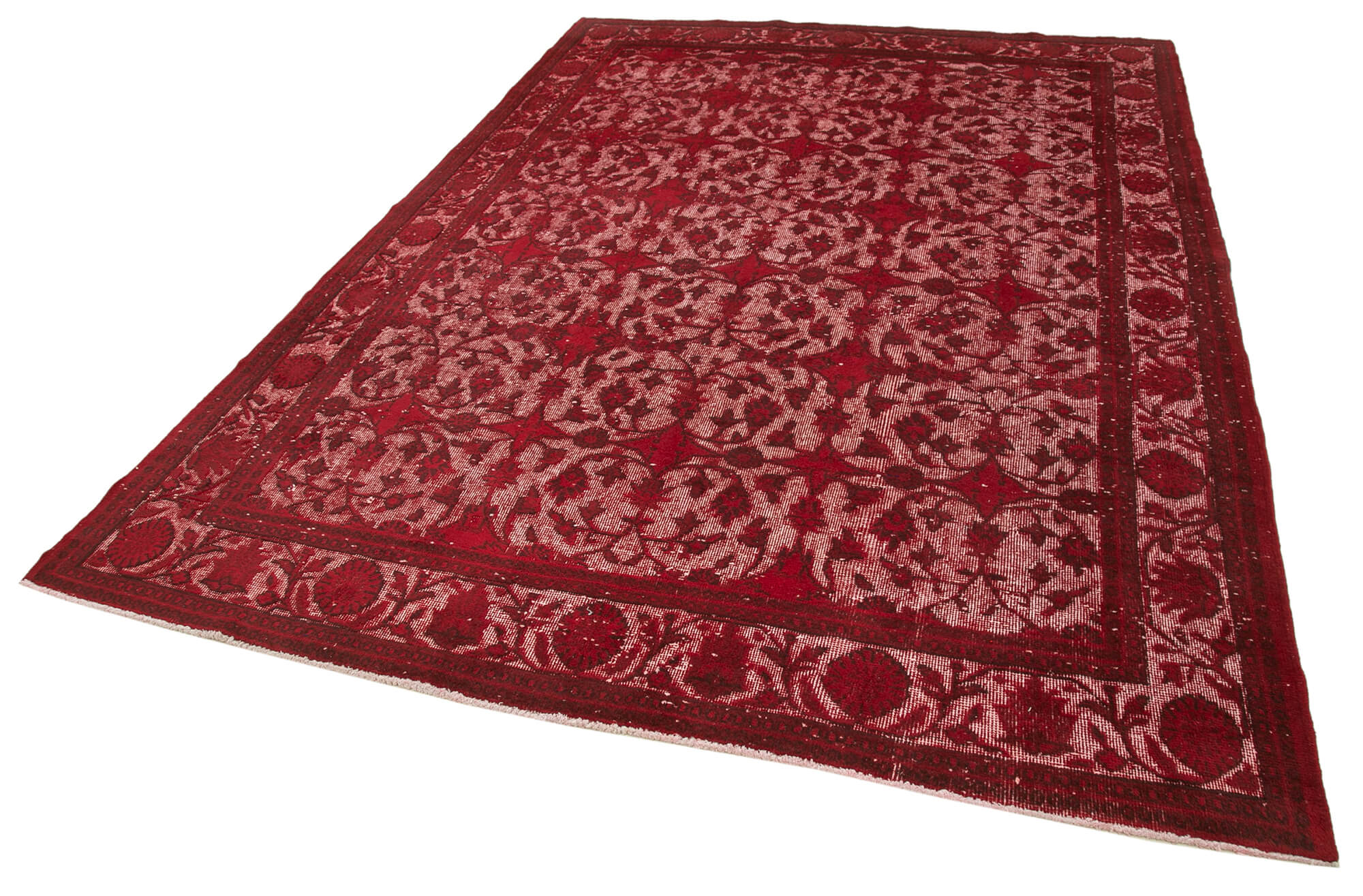 Hand-Knotted Bohemian Turkish 1980s 216 cm x 309 cm Red Carpet