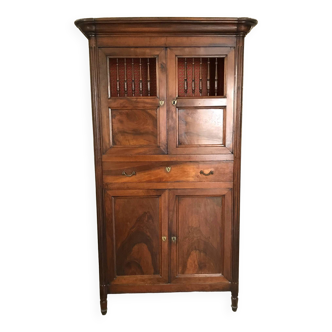 Old Provençal pantry cabinet in solid walnut