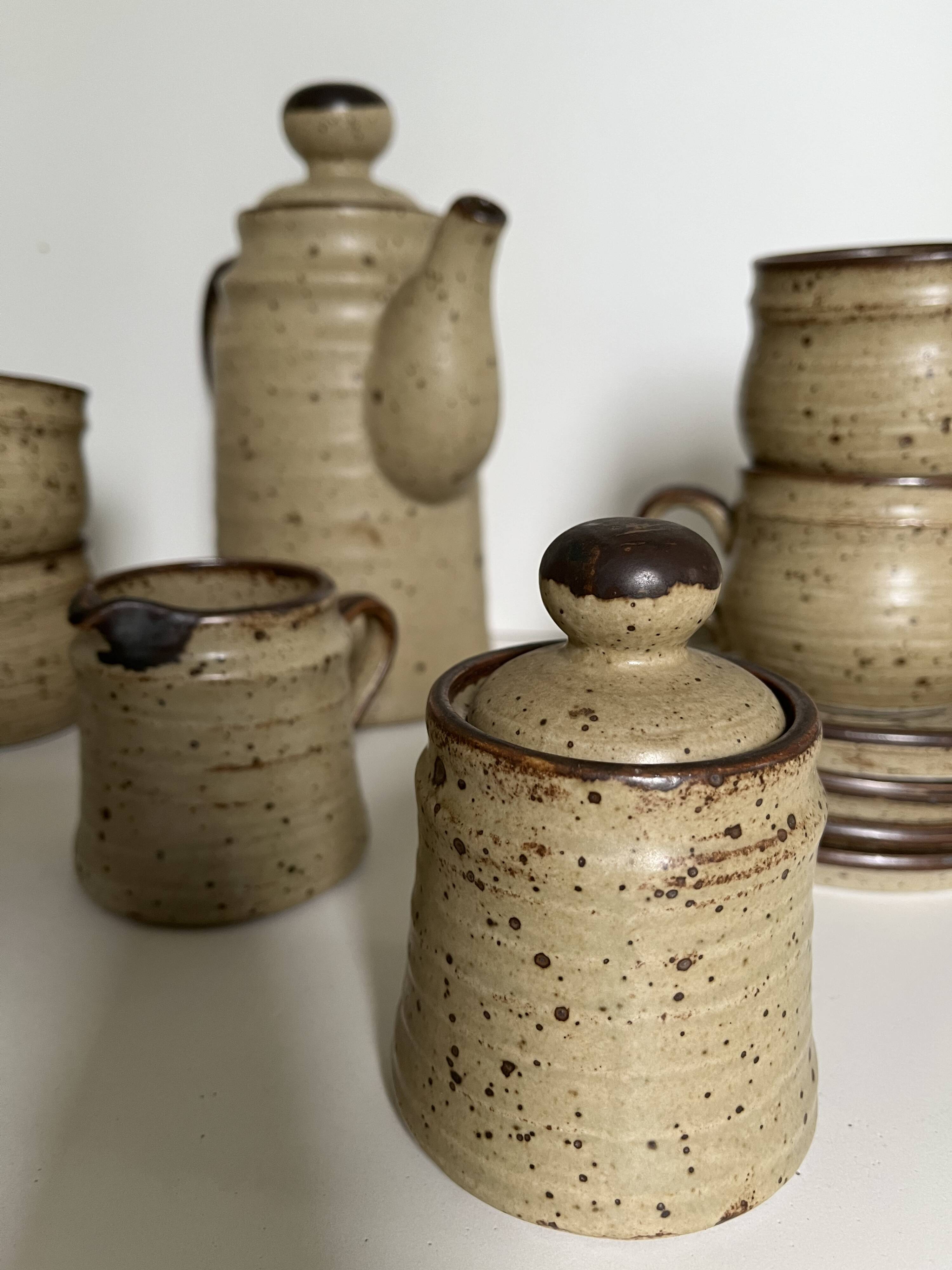 Pyrite rock stoneware coffee service