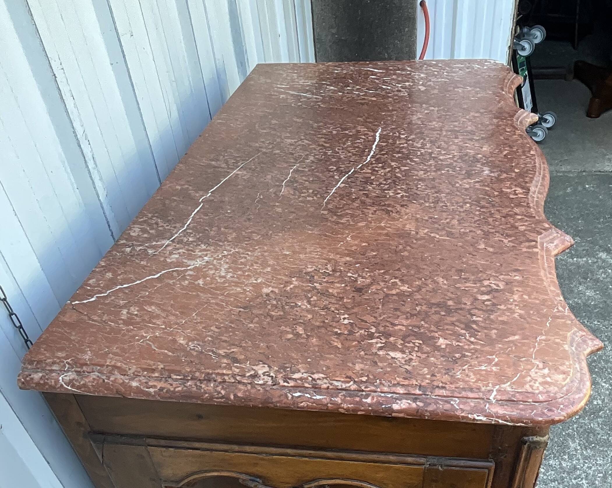 Louis XV Style Walnut Eel Chest of Drawers, Early 19th Century