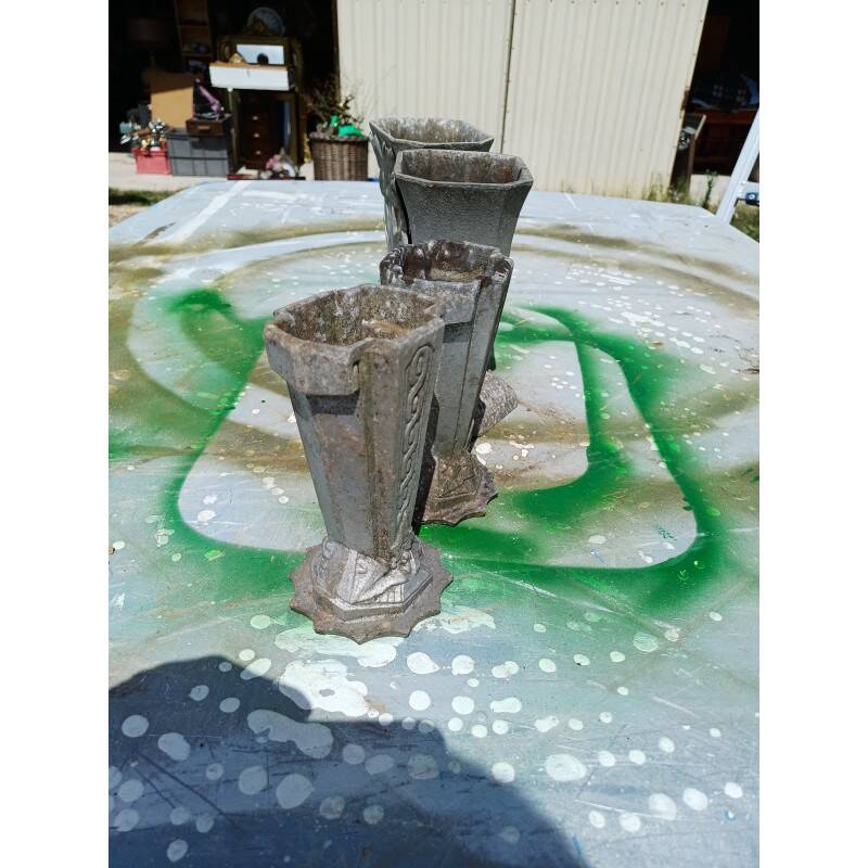 2 pairs of aluminum vases 1900