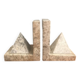 Pair of marble pyramid bookends