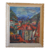 Georges Mathieu Yassef ( 1943 2024 ) peinture paysage HST