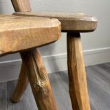 Pair of solid wood farmhouse stools