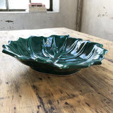 Vallauris green ceramic leaf dish