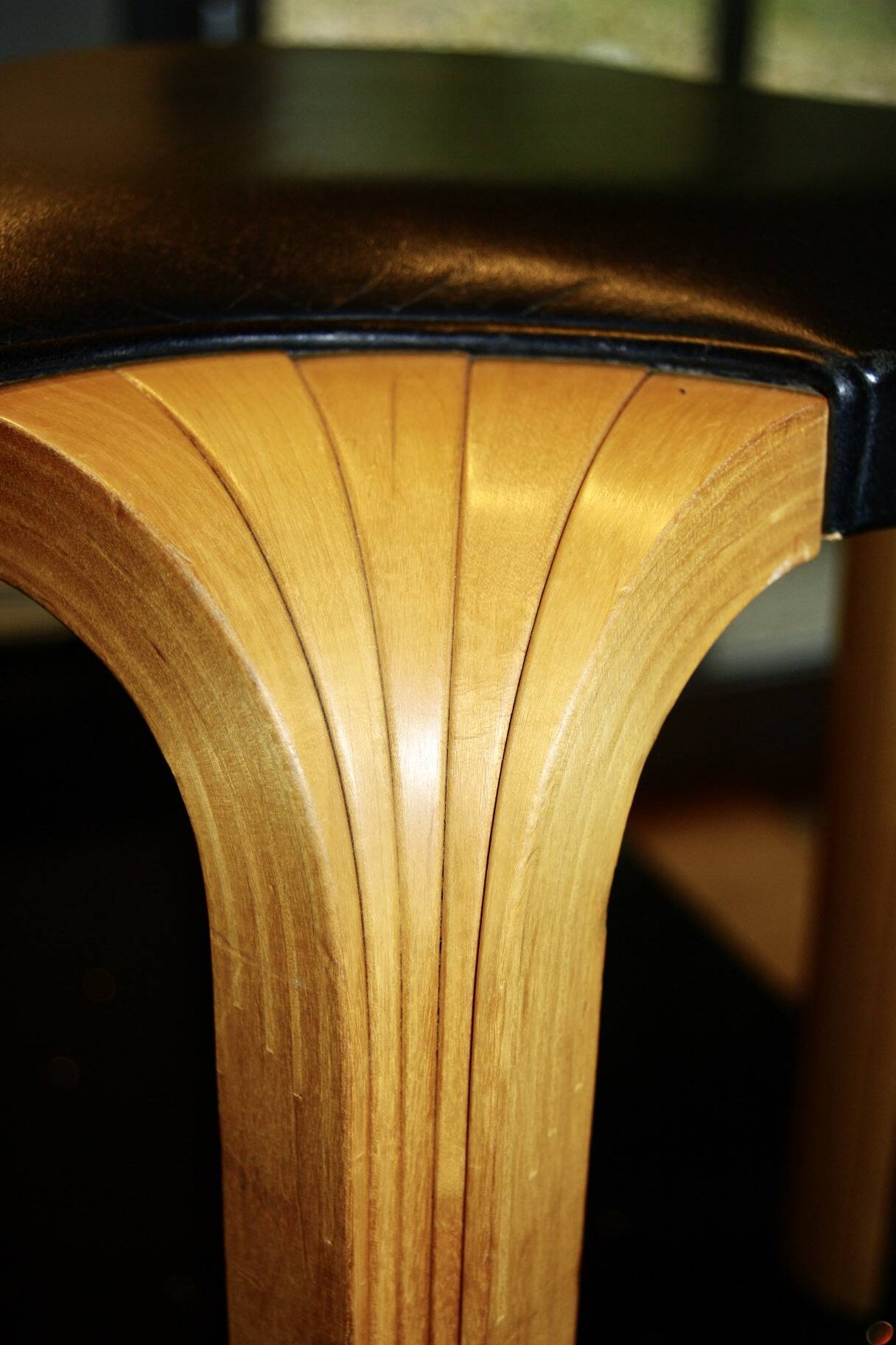 VINTAGE BIRCH AND LEATHER STOOL BY ALVAR AALTO FOR ARTEK