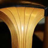 VINTAGE BIRCH AND LEATHER STOOL BY ALVAR AALTO FOR ARTEK
