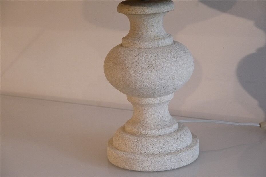 Vintage lamp in stone and rope 1970