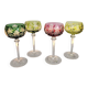 Box of 4 Val Saint Lambert "Berncastel" no. 204 Roemer glass – Belgium 1905