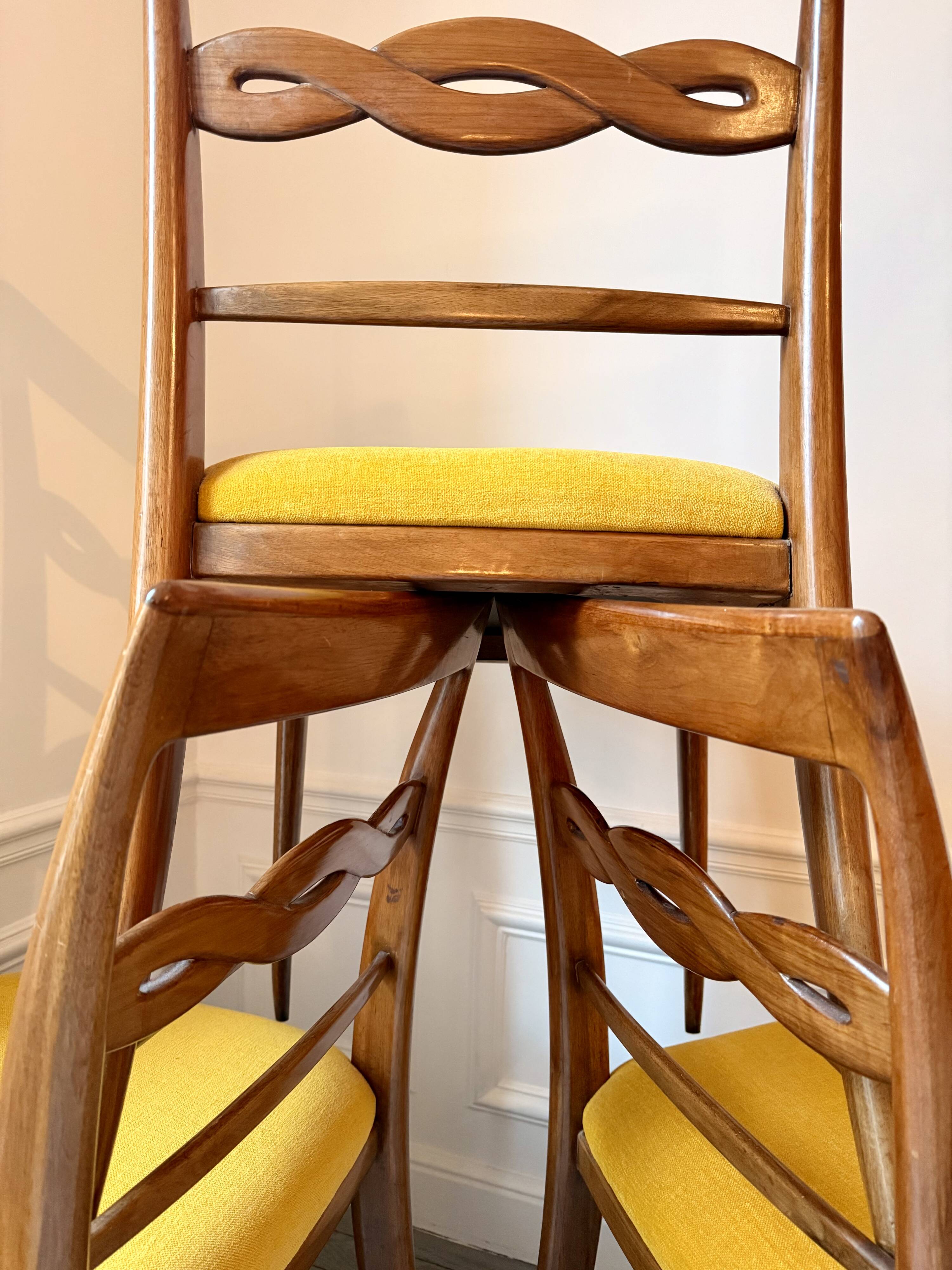 Chairs, set of 6 Paolo Buffa chairs by Mario Quarti
