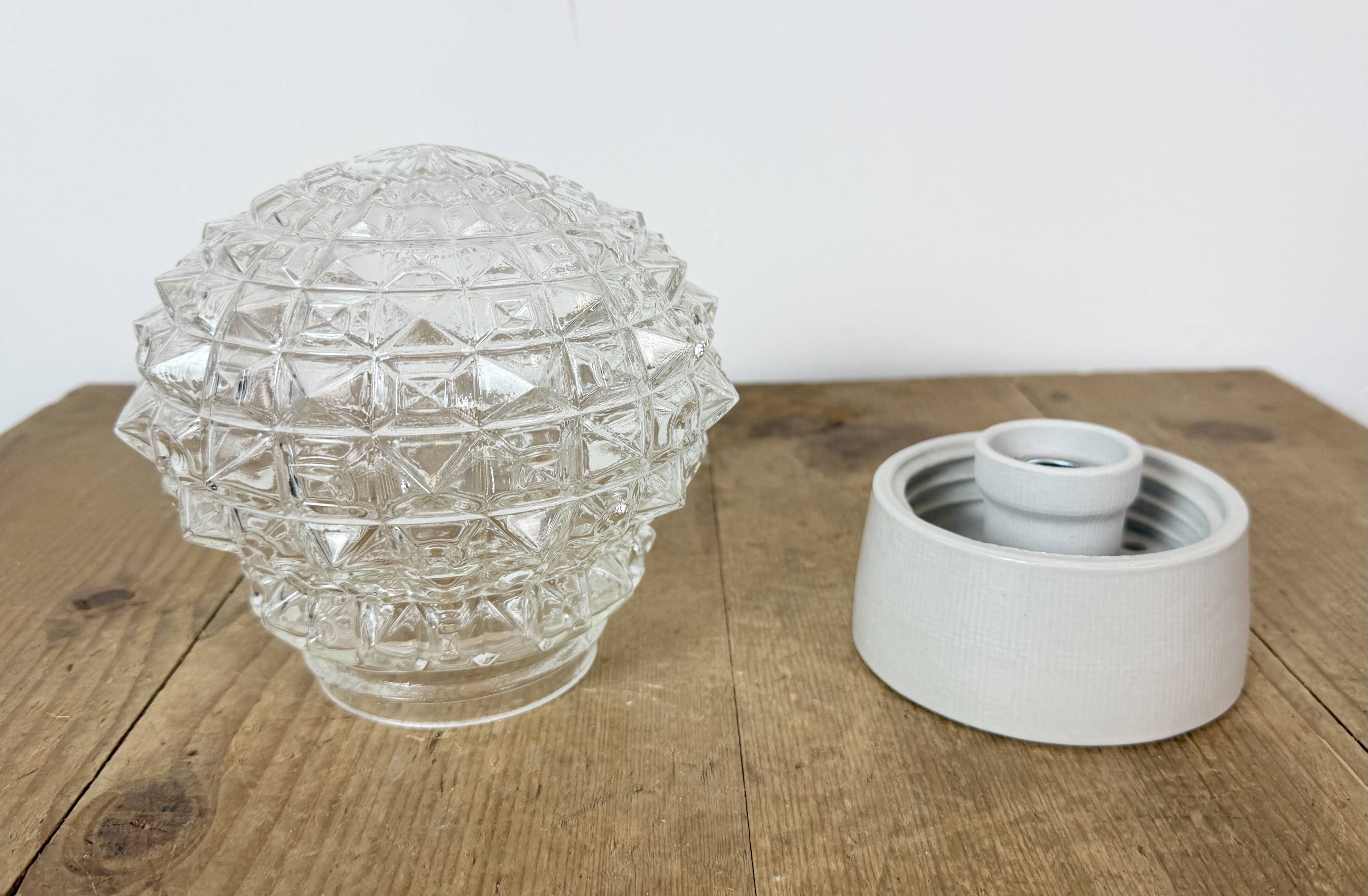Vintage White Porcelain Ceiling Light, 1970s