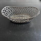 Silver woven metal basket