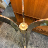 Three-burner metal and brass floor lamp