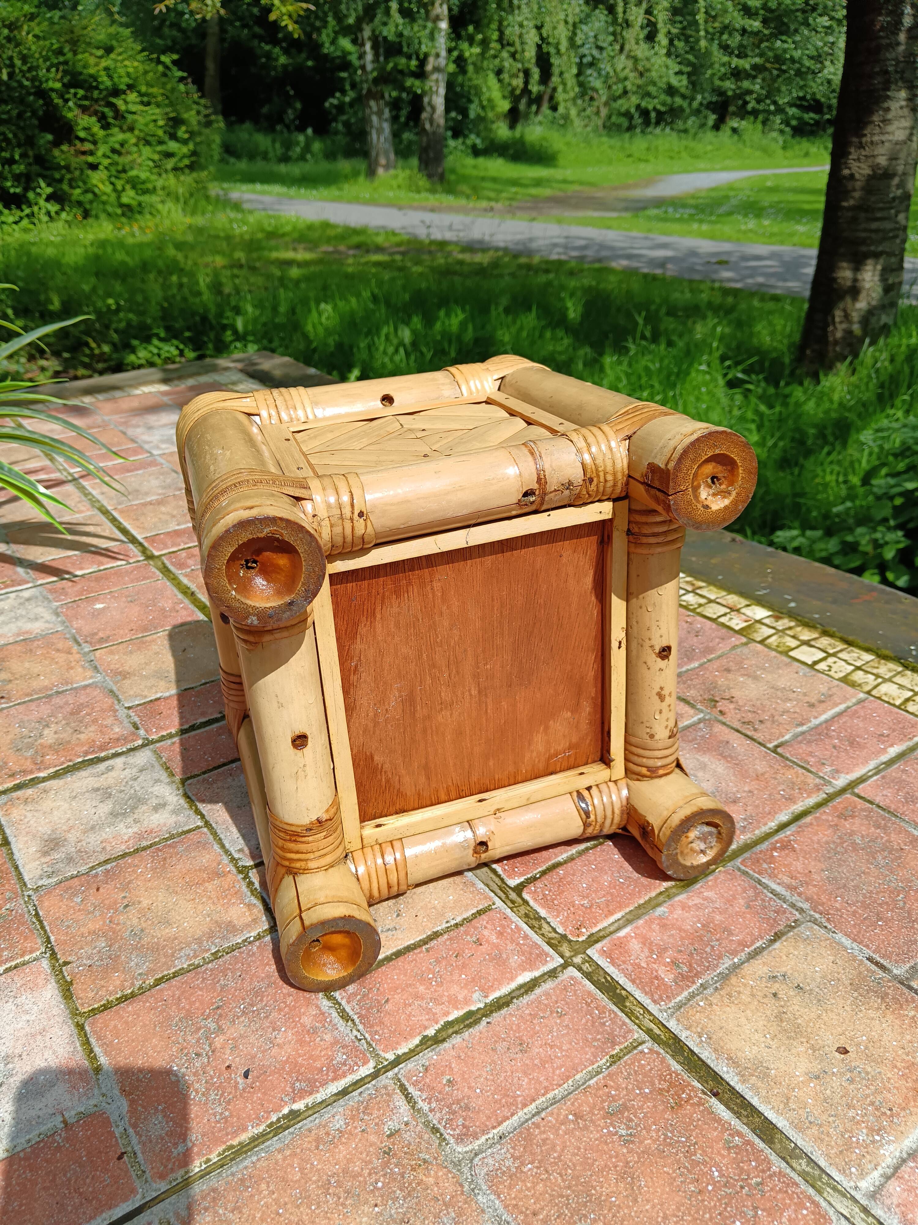 Vintage bamboo plant pot