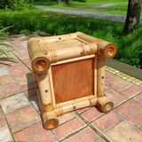 Cache-pot en bambou vintage