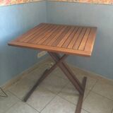 square teak table