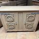 Low furniture in sanded/shot-blasted solid oak - Breton style