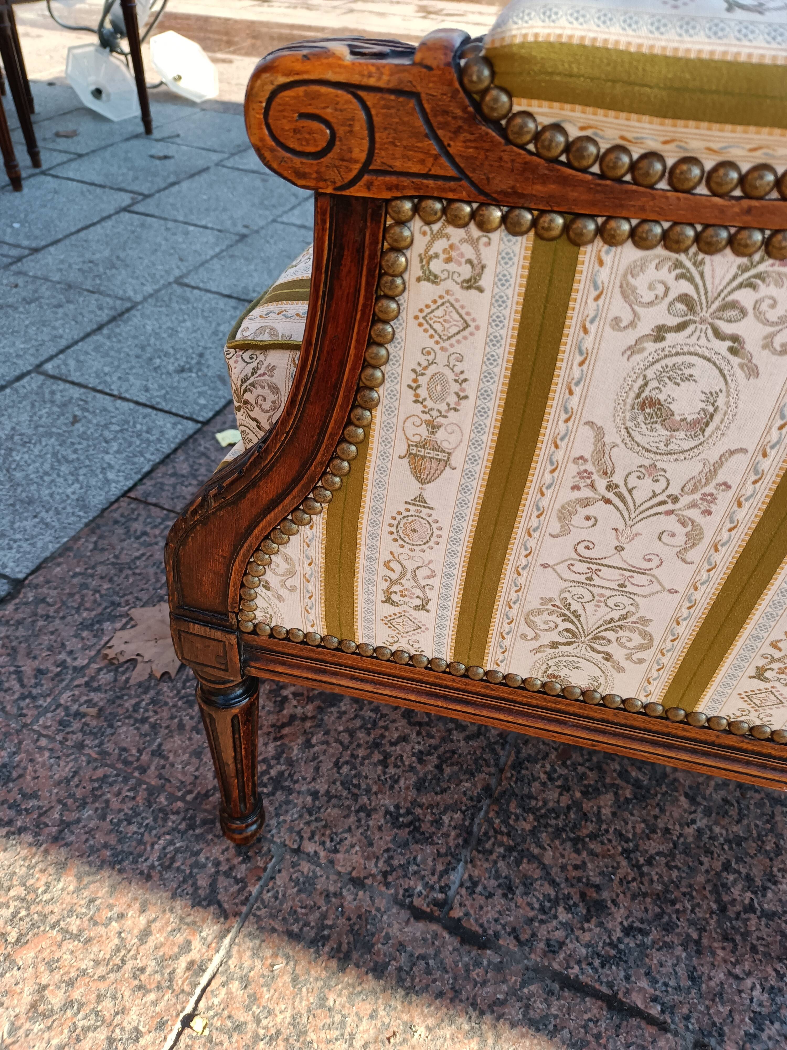 Sofa sofa old style louis xvi 2 places with cushion