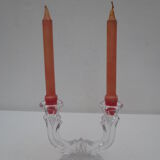 Old two-spoke crystal candle holder