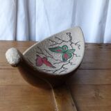 Vintage fruit bowl, butterfly decoration.