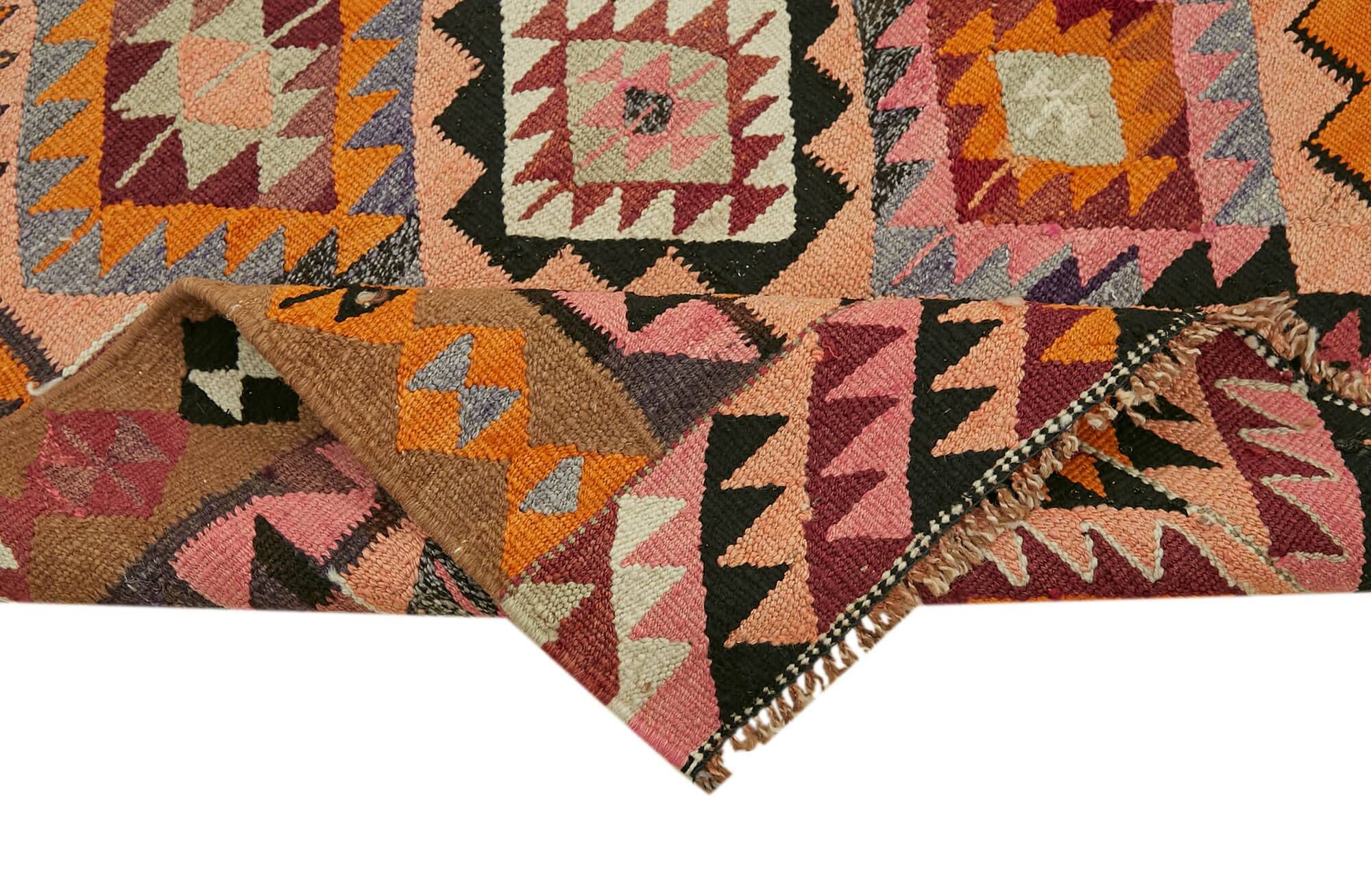 Turkish Handwoven Vintage Herki Kilim 103 cm x 316 cm