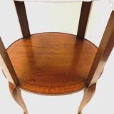 Oval pedestal table in veneer wood and black wood net 20th century