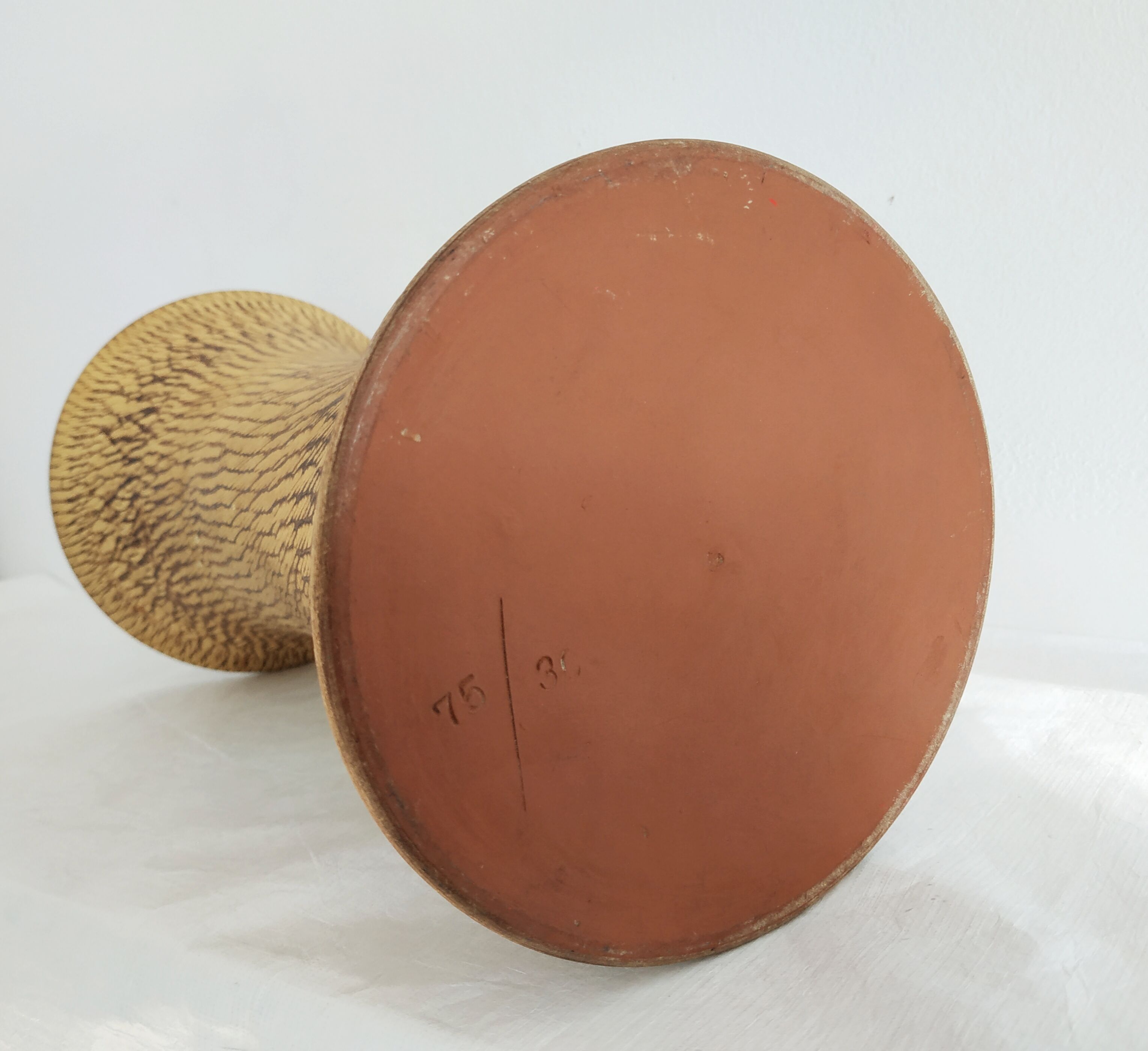 German ceramic hourglass-shaped vase, circa 1950