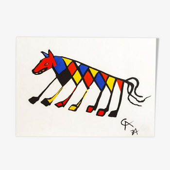 Calder « beastie » limited edition print lithograph 1974 (braniff airplines)