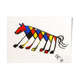 Calder « beastie » limited edition print lithograph 1974 (braniff airplines)