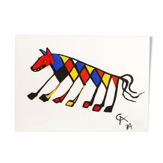 Calder « beastie » limited edition print lithograph 1974 (braniff airplines)