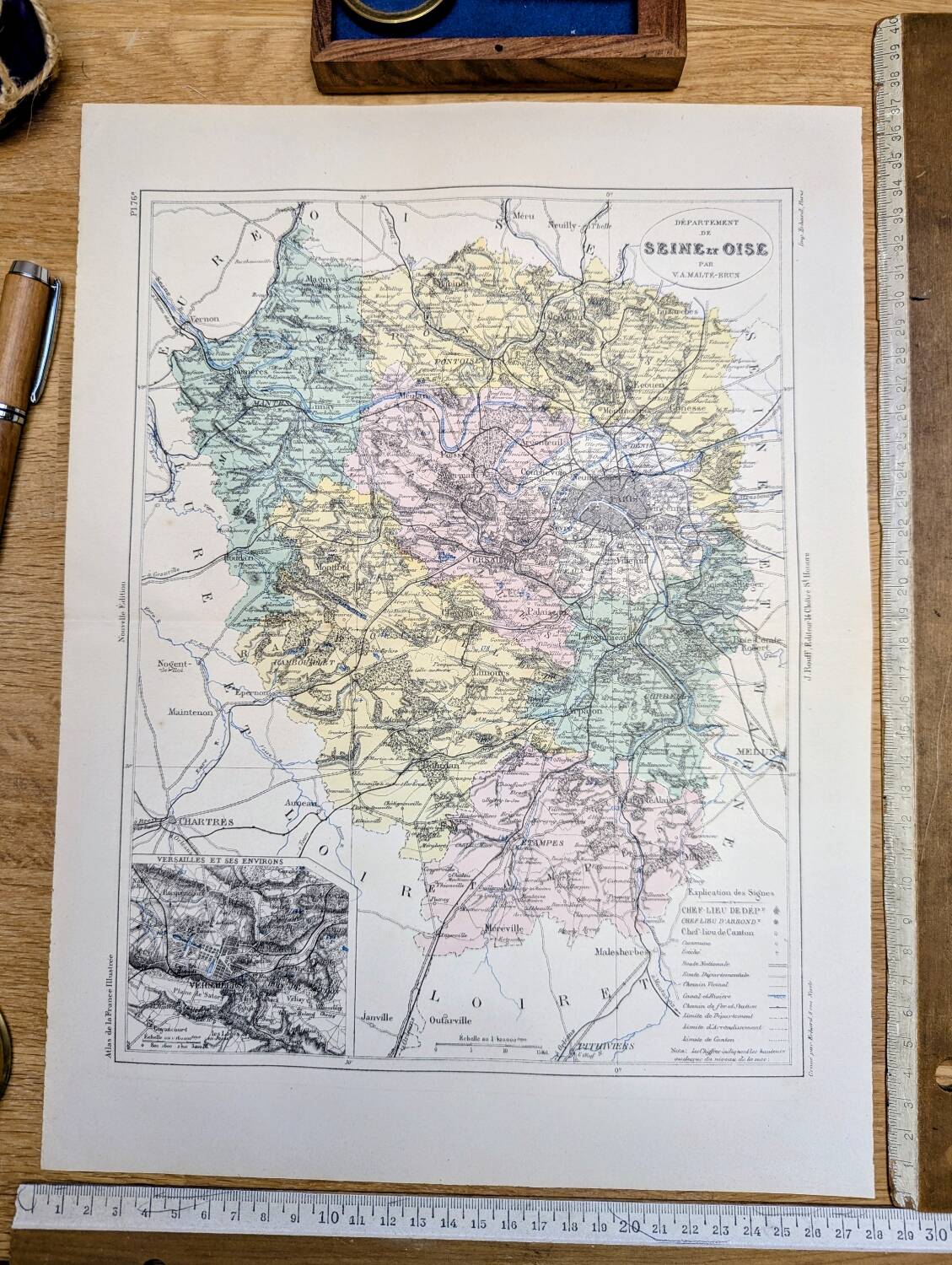 Map of Seine and Oise, printed in 1883.