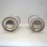 Pair of silver-plated art deco vases