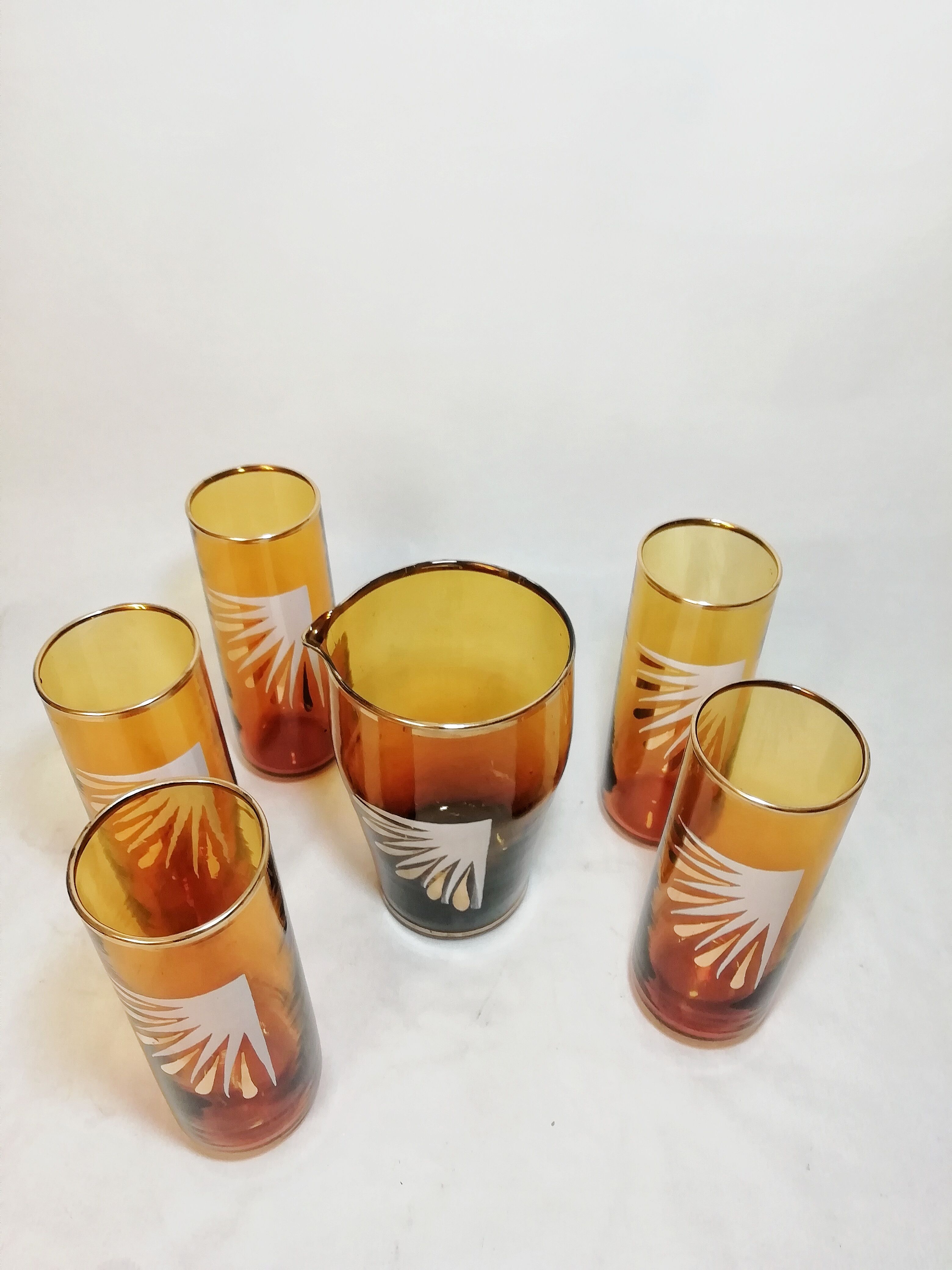 Jeu carafe et verres vintage