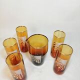 Game decanter and glasses vintage