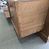 Large walnut sloping cabinet
